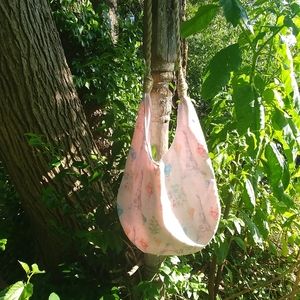 Watercolor tear drop shaped boho bag